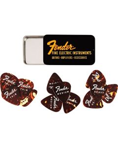 Fender Fine - Púas para guitarra eléctrica en forma de 351, paquete de 12 latas