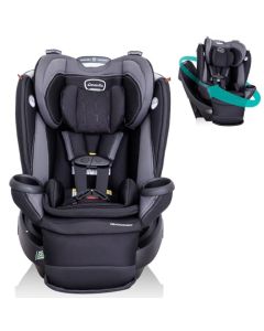Evenflo Revolve360 - Asiento giratorio todo en uno con cubierta de limpieza rápida (gris revere)