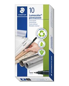 Staedtler 318-9 Rotuladores permanentes de punta fina Lumocolor, caja con 10 unidades