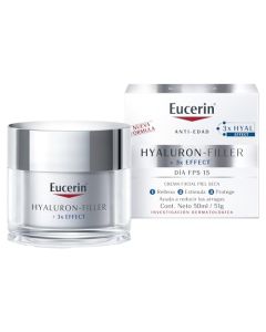Eucerin Crema dia FPS 15+ ácido hialurónico Hyaluron Filler, 50 ml
