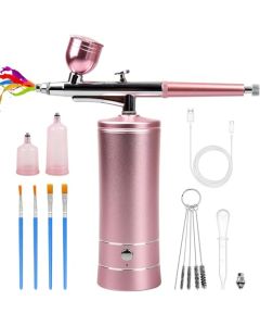 Kit de aerógrafo, compresor de aerógrafo inalámbrico recargable, pistola de aerógrafo de mano automática, juego de aerógrafo, cepillo para polvo de aire inalámbrico portátil para barbero, arte de uñas, decoración de pasteles, maquillaje, pintura de modelo