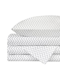 Nap Baby Juego de Sábanas para Cama Cuna 95x140 cm Súper Suaves y Frescas 100% Algodón, Hipoalergénico, 3 Pzas - Chevron Gris