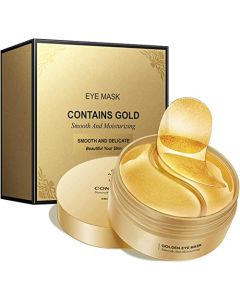 Mascara para los Ojos 60 Pcs Parches Ojos, Parches Ojeras 24k, Colageno Parches Contorno de Ojos, Eliminar Parches Ojos Bolsas y Ojeras, Patas de Gallo e Hinchazón, Hidratante Contorno de Ojos Antiarrugas (Oro)