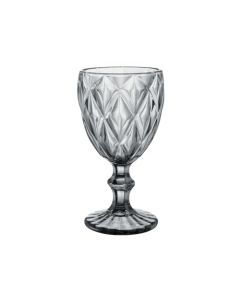 VITTORI, Juego de 6 Copas de Cristal Labrado Vintage, Copas de Vino Color Humo, 245 ml