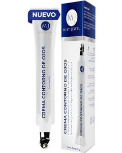 Crema para contorno de ojos, arrugas, bolsas y ojeras obscuras | Con cafeína, Ácido hialurónico y esferas hidratantes 20g