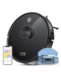 ILIFE A20 Robot Aspirador, Navegación Láser Inteligente y Mapeo de Múltiples Suelos, Compatible con 2.4GHz WiFi/Alexa/Google, 3000Pa, Ideal para Pelo de Mascota, Suelo Duro y Alfombra de Pelo Medio