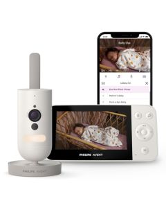 Philips Avent Monitor de bebé con conexion privada y encriptada de Extremo a Extremo, cámara Full HD con Sensor de Movimiento y Temperatura, Vision Nocturna y Zoom Digital