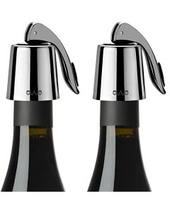 OWO Tapón para botella de vino acero inoxidable, tapón para botella de vino con silicona, tapón expandible para botella de bebida, protector reutilizable, sellador de botellas de vino que mantiene el vino fresco (Metal Black)