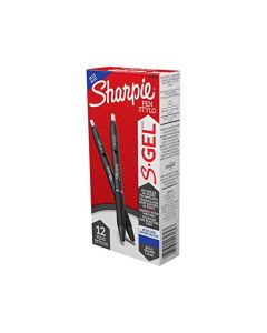 Sharpie S-Gel, bolígrafos de gel, punta negrita (1,0 mm), bolígrafo de gel de tinta azul, 12 unidades