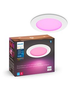 Philips Hue Smart Slim - Downlight LED de 6 pulgadas - Luz blanca y ambiental de color que cambia de color, 1 paquete - 1200 lm, interior - Control con aplicación Hue - Funciona con Alexa Google