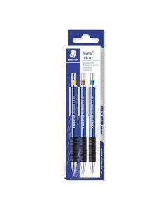 Staedtler Mars micro 775 B 3pieza(s) lapicero - Lápiz mecánico (Negro, Negro, B, Alrededor, Retráctil, Metal)