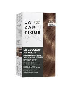 Lazartigue La Couleur Absolue 6.30 rubio oscuro dorado, tinte permanente con extractos botánicos, color y brillo nutritivos, libre de amoníaco, PPD, resorcinol, aceites minerales y silicona, vegano
