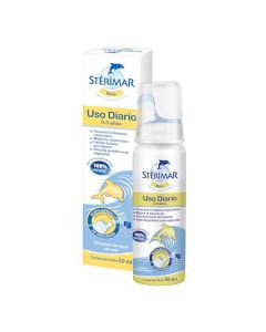 Stérimar Bebé, Humectante Nasal Natural con Solución de Agua de Mar para la higiene y humectación nasal (0 a 3 años) con boquilla pediátrica, 50 ml.