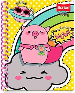 Scribe, TWINKLE, Cuaderno Profesional Espiral Doble de Pasta Semi Rígida, Cuadro 5 mm de 100 Hojas (Diseño de Portada Aleatoria)