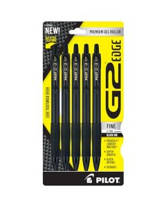 PILOT, G2 Edge - Bolígrafos de gel de primera calidad, punta fina, 0,7 mm, color negro, paquete de 5