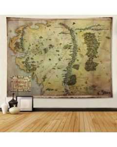Apiawa - Tapiz clásico de mapa de la tierra media re-tro mapa de la tierra media, tapices para el hogar, recámara, aula, decoración de fiesta, regalos, 60 x 40 pulgadas