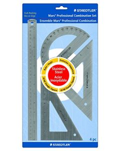 Staedtler Mars 56632BK Juego de Matemáticas Combinadas de Acero Inoxidable