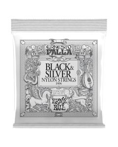 Ernie Ball Ernesto Palla - Cuerdas para guitarra clásica, nailon negro y plateado