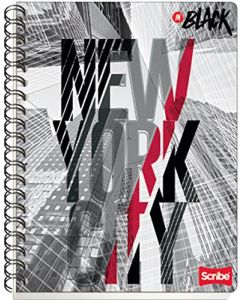 SCRIBE 3030 INBLACK, Cuaderno Espiral Doble Profesional de Pasta Dura, Cuadro Grande C.7 de 100 Hojas Varios, 3030 (Diseño de Portada Aleatoria)