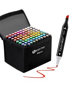 Plumones Doble Punta Pincel 80 Colores, E T EASYTAO Marcadores Pluma de Acuarela con Base, Set de Rotuladores de Dibujo para Principiantes, Creativos, Artistas, Aficionados, Colorear (80)