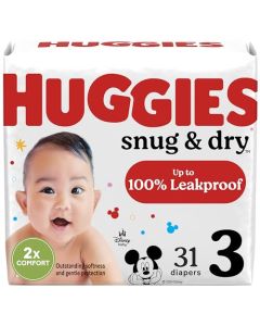 Huggies Snug & Dry - Pañales para bebé, talla 3 (16-28 libras), 31 unidades