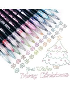 Rotuladores de Contorno de Doble Línea,Marcadores de garabatos, Rotuladores Metálicos Auto Contorno para Navidad, Dibujo, Escritura, Tarjetas de Felicitación, Bricolaje (24 PCS)