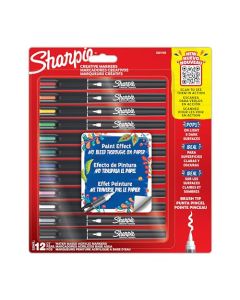 Sharpie Marcadores Creativos, Marcadores Acrílicos a Base de Agua, Punta Pincel, Colores Surtidos, 12 Piezas