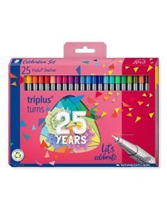 STAEDTLER 334 C25 TA Triplus Fineliner - Bolígrafo superfino de 0,3 mm de ancho de línea - Colores surtidos, paquete de bonificación de edición limitada (paquete de 20 + 5 gratis)