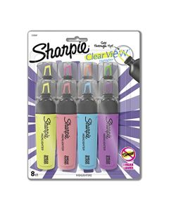 Sharpie Clear View Highlighters, Chisel Tip, Assorted Fluorescent, 8 Pack (1971843)