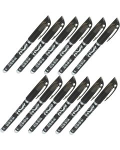 SAHENITEANA Juego De 12 Uds. Bolígrafo Borrable Pluma De Tinta De Gel Bolígrafo Estético Pluma De Firma Bolígrafos Borrables Punta Fina Pluma 0.5 Adulto Goma De Borrar Alumno Porcelana (Negro)