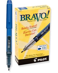 Pilot Bravo 11030 marcador de tinta líquida, tinta azul, Caja con docena
