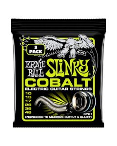 Ernie Ball Cobalt Regular Slinky - Cuerdas para guitarra eléctrica, cobalto, 3 paquetes, calibre 10-46