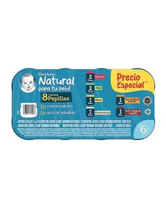 Papilla Gerber Variedad de Sabores 8 piezas 113g c/u