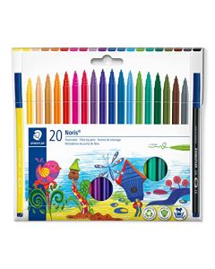 STAEDTLER - Paquete de 20 Bolígrafos Noris de Fibra, Variedad de Colores, 1.0mm, 326 C20