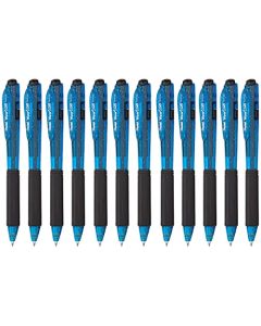 Pentel K437CR-C Gel Colors Sparkle Retractable Gel Pen, (0.7mm) Medium Line, Blue Ink, Box of 12