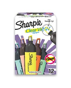 SHARPIE - Resaltador de visión clara con punta de cincel transparente, resaltador de tanque, surtido, 12 unidades