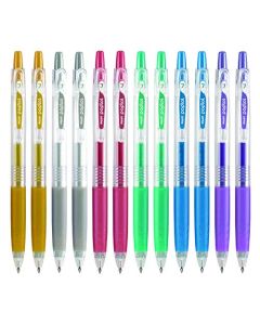 Pilot Bolígrafo retráctil de gel Pop´lol, punto fino (0.7 mm), tinta de colores surtidos metálicos, caja con 12 piezas (18053)