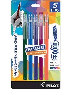 PILOT FriXion - Palillos de colores borrables, Variados, Paquete de 5