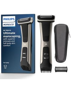 Philips Norelco BG7040/42 Bodygroom Series 7000 - Afeitadora de cuerpo a prueba de ducha con funda y cabezal de repuesto