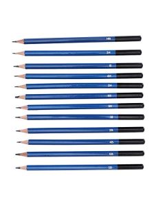 12pcs Dibujo Boceto Conjunto de lápices Bocetos Lápices 6B 5B 4B 3B 2B B HB 2H 4H 6H Lápices de grafito para niños adultos Estudiantes principiantes