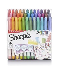 Sharpie S-Note - Marcadores creativos, resaltadores, colores surtidos, punta cincel, 36 unidades