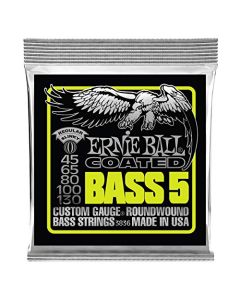 Ernie Ball Bass 5 Slinky - Cuerdas para bajo eléctrico de 5 cuerdas, revestidas, calibre 45-130