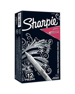 SHARPIE 1812784 Marcadores Metálico Plata, 12 piezas