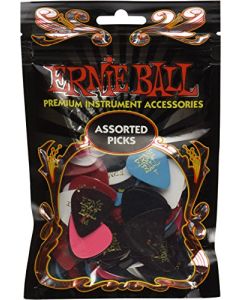Ernie Ball - Púas de guitarra (varios grosores, colores surtidos), paquete de 144 (P09201)