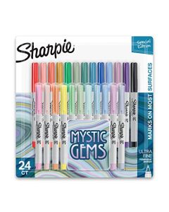 SHARPIE - Marcadores permanentes, punta ultrafina, con marcadores de color de gemas místicas, surtidos, 24 unidades