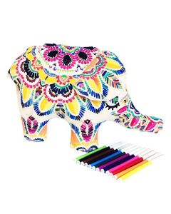 3D MANDALA-ELEFANTE de tela suave para colorear. Busca paz, armonía y relajación Regalo decorativo y divertido para niños y adultos Disfruta de tu creación, no la guardes en un libro Elefante BOHO