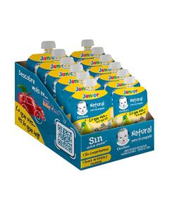 Gerber, Papilla con Yogurt GERBER Junior Etapa 4 Pera plátano sin azúcar , 110 gr, Paquete de 12