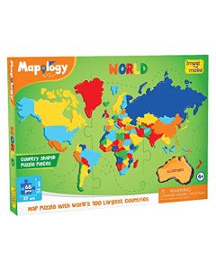 Imagimake: Mapology World- World Map and Its Countries- Learning Aid & Educational Toy- Jigsaw Puzzle- For Kids Age 4 and Above