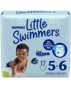 Pañales de natación desechables Huggies Little Swimmers, talla 5-6, tamaño grande, 17 unidades