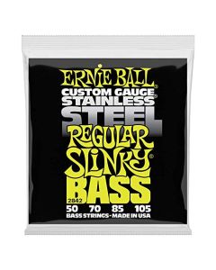 Ernie Ball Regular Slinky - Cuerdas para bajo eléctrico, acero inoxidable, calibre 50-105